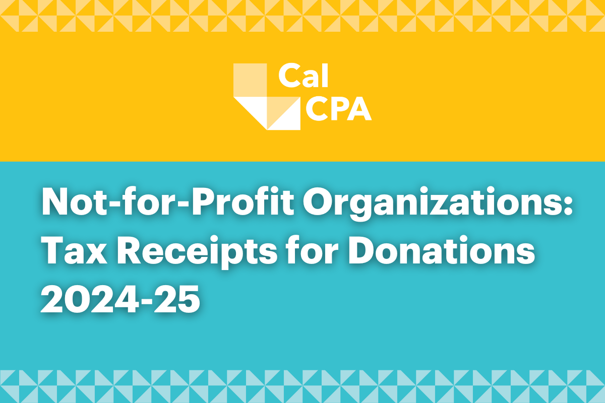 Not-for-Profit Organizations: Tax Receipts for Donations 2024-25