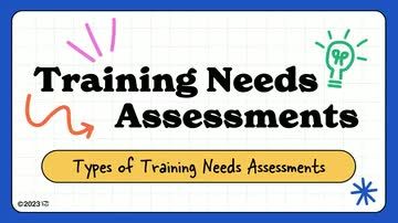 Training Needs Assessments: 02. Types of Training Needs Assessments