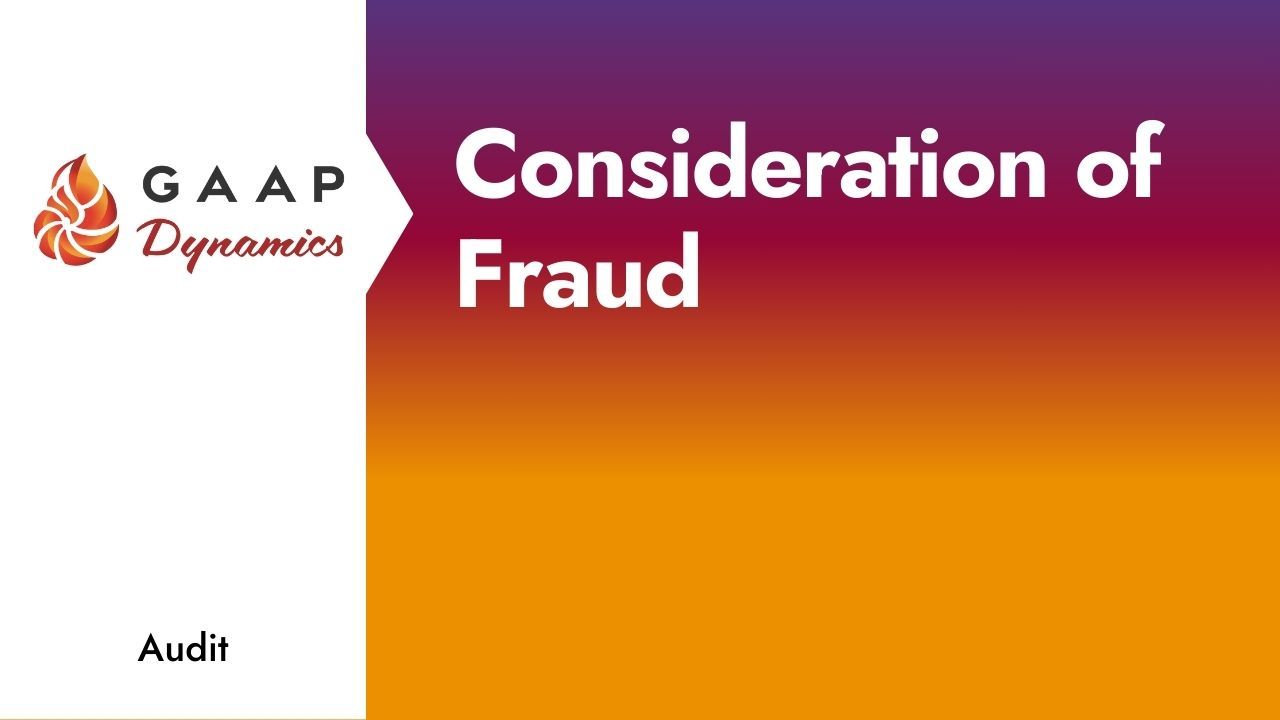 Consideration of Fraud